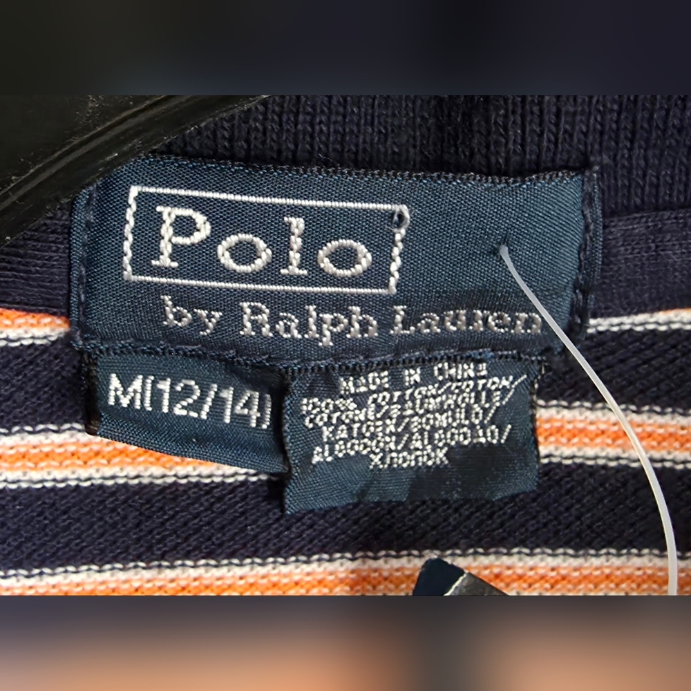 NWT Polo Ralph Lauren Kid's Striped Polo Shirt Size M 12/14 - Picture 3 of 5